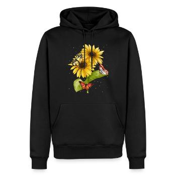 Beaux papillons Jardin des femmes de tournesol - Sweat à capuche Premium bio Homme - noir - Devant - Nico (187cm)