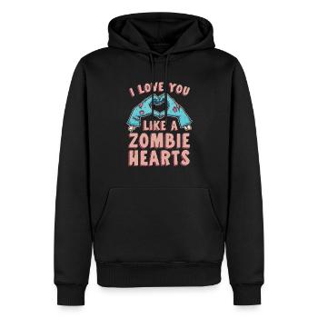 Ich Liebe Dich Wie Ein - Männer Premium Bio Hoodie - Schwarz - Vorne - Nico (187cm)