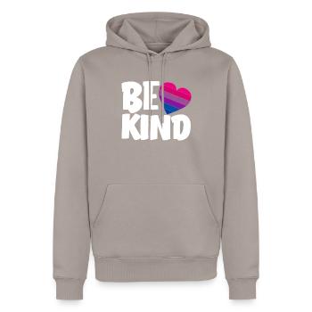 Bisexuel LGBTQ+ Bi LGBTQ - Sweat à capuche Premium bio Homme - taupe - Devant - Nico (187cm)