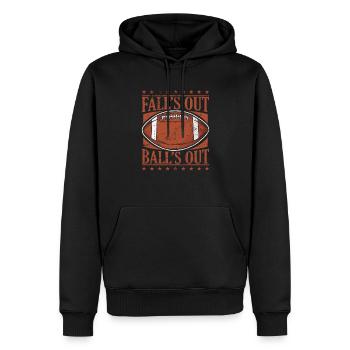 Fall’s out Ball’s out Football américain - Sweat à capuche Premium bio Homme - noir - Devant - Nico (187cm)