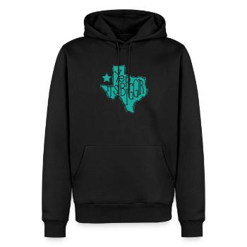 Yep It’s Biggir Bundesstaat der USA Texas - Männer Premium Bio Hoodie - Schwarz - Vorne - Nico (187cm)