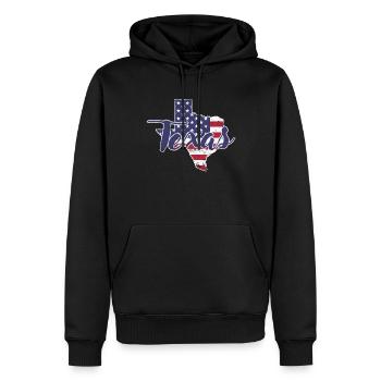Texas in Amerika Flagge Umriss Karte Bundesstaat - Männer Premium Bio Hoodie - Schwarz - Vorne - Nico (187cm)