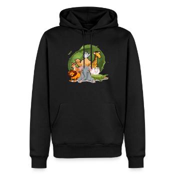 Niedliche Zootiere Safari - Männer Premium Bio Hoodie - Schwarz - Vorne - Nico (187cm)