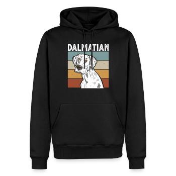 Retro Dalmatiner Hund - Männer Premium Bio Hoodie - Schwarz - Vorne - Nico (187cm)