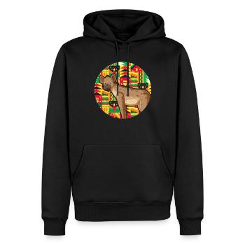 Afrikanischer Wildhund Kente - Männer Premium Bio Hoodie - Schwarz - Vorne - Nico (187cm)