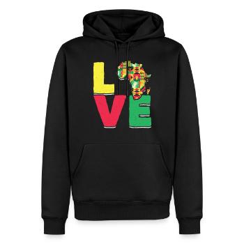 Liebe Afrika Schwarzer Stolz Afrikanischer - Männer Premium Bio Hoodie - Schwarz - Vorne - Nico (187cm)
