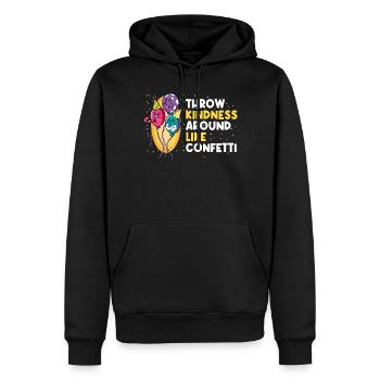 Throw Kindness Freundlichkeit Geschenk - Männer Premium Bio Hoodie - Schwarz - Vorne - Nico (187cm)