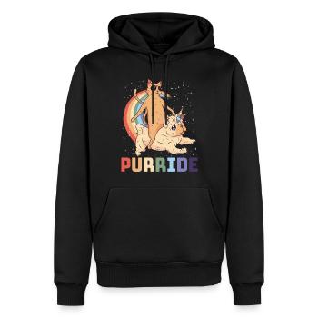 Purride Cat Katze Geschenk - Männer Premium Bio Hoodie - Schwarz - Vorne - Nico (187cm)