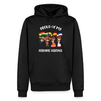 Mois hispanique du don du patrimoine hispanique - Sweat à capuche Premium bio Homme - noir - Devant - Nico (187cm)