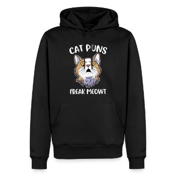 Cat Puns Freak Meowt Cat Cadeau - Sweat à capuche Premium bio Homme - noir - Devant - Nico (187cm)