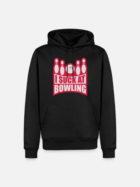 I suck at bowling - Men’s Premium Organic Hoodie - black