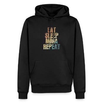 Manger Dormir MMA Répéter Arts Martiaux Mixtes - Sweat à capuche Premium bio Homme - noir - Devant - Nico (187cm)