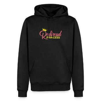 Princesse rousse beauté cheveux roux - Sweat à capuche Premium bio Homme - noir - Devant - Nico (187cm)