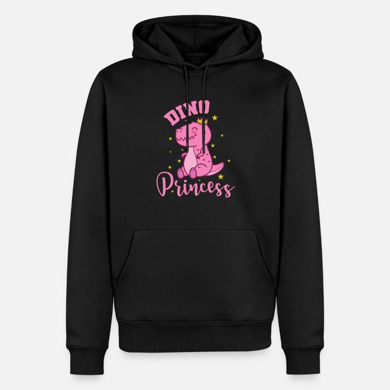 Dino Princess niedlich süß Mädchen - Männer Premium Bio Hoodie - Schwarz