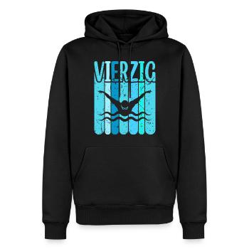 Schwimmen 40 Geburtstag Wasserratte Schwimm - Männer Premium Bio Hoodie - Schwarz - Vorne - Nico (187cm)
