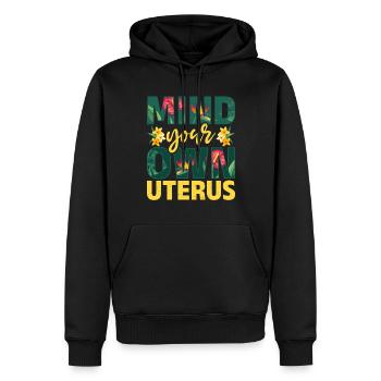 Uterus Blumen Ermächtigung Frauenrechte - Männer Premium Bio Hoodie - Schwarz - Vorne - Nico (187cm)