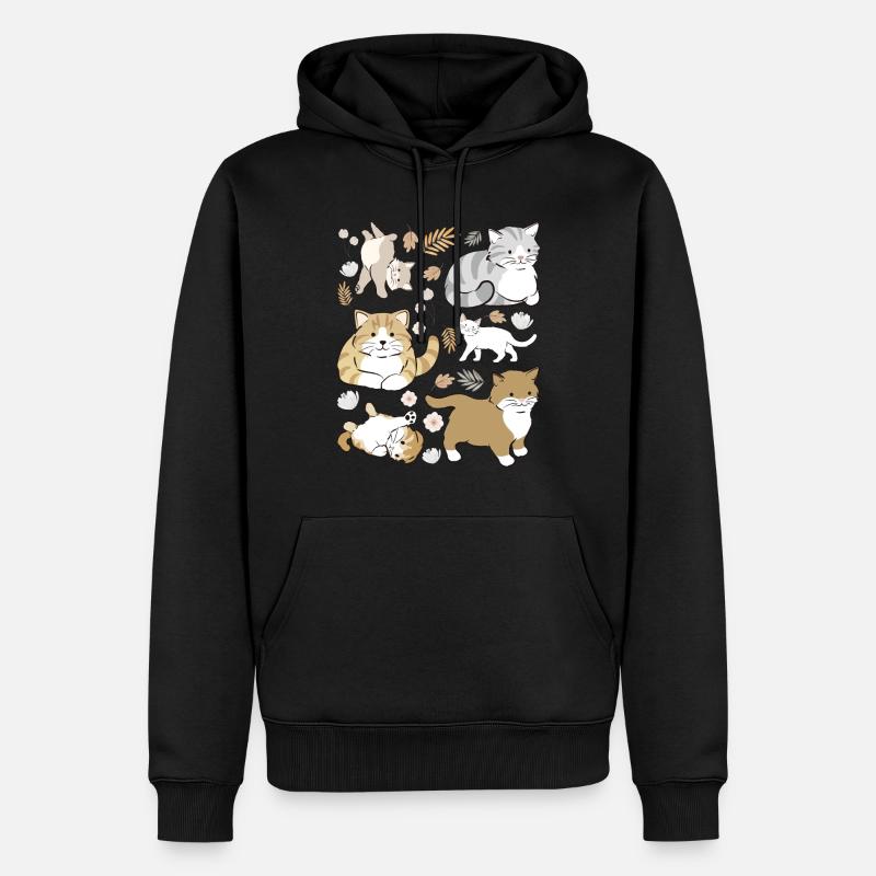 Chatons espiègles mignons - Sweat à capuche Premium bio Homme - noir
