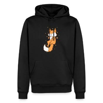 Fuchs im Weltall Zoo Tier Natur Umwelt - Männer Premium Bio Hoodie - Schwarz - Vorne - Nico (187cm)