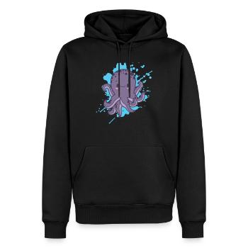 Poulpe Poulpe dans le Japon animal de style Kawaii - Sweat à capuche Premium bio Homme - noir - Devant - Nico (187cm)