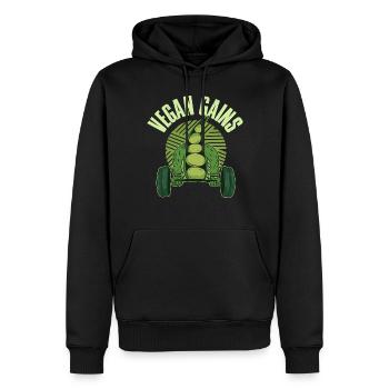 Vegan Gains Vegan Gift - Men’s Premium Organic Hoodie - black - Front - Nico (187cm)