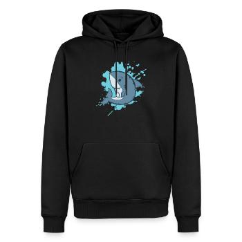 Requin dans un animal japonais de style kawaii - Sweat à capuche Premium bio Homme - noir - Devant - Nico (187cm)