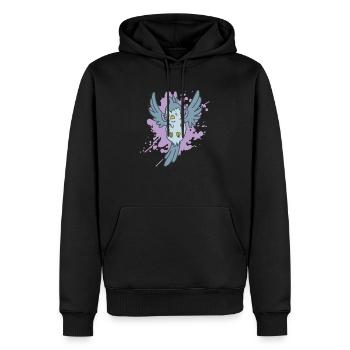 Bird in Japanese kawaii style animal - Men’s Premium Organic Hoodie - black - Front - Nico (187cm)