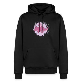 dicker Drache Fantasie Tier niedlich - Männer Premium Bio Hoodie - Schwarz - Vorne - Nico (187cm)