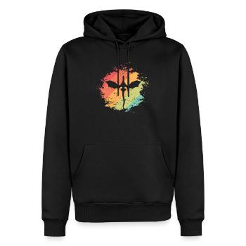 Drachen Zeichnung Märchen Tier - Männer Premium Bio Hoodie - Schwarz - Vorne - Nico (187cm)
