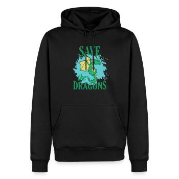 Sauvez les dragons Dragon Animal Dragon Créatures mythiques - Sweat à capuche Premium bio Homme - noir - Devant - Nico (187cm)