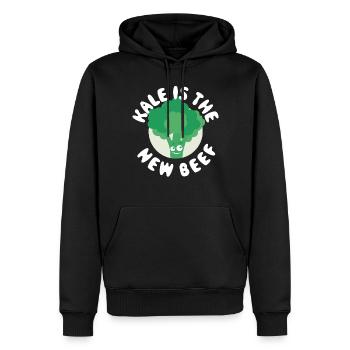 Kale Is The New Beef Vegan Geschenk - Männer Premium Bio Hoodie - Schwarz - Vorne - Nico (187cm)