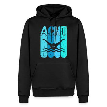 Schwimmen 8 Geburtstag Wasserratte Schwimm - Männer Premium Bio Hoodie - Schwarz - Vorne - Nico (187cm)
