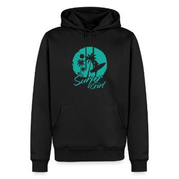 Surfer Girl Wellenreiten Wassersport Wind - Männer Premium Bio Hoodie - Schwarz - Vorne - Nico (187cm)