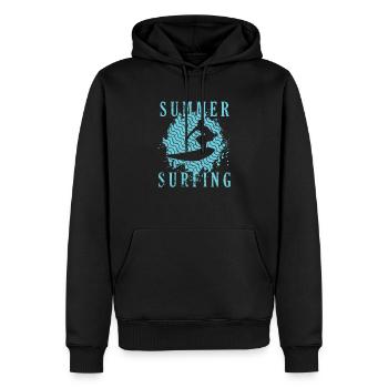 Été Surf Surf Sports nautiques - Sweat à capuche Premium bio Homme - noir - Devant - Nico (187cm)