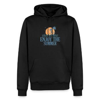 Enjoy the Summer surfen Wellenreiten - Männer Premium Bio Hoodie - Schwarz - Vorne - Nico (187cm)