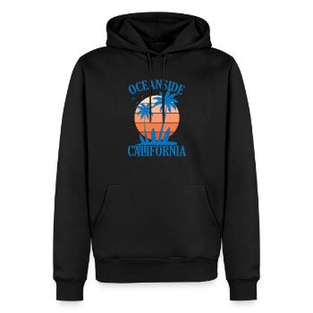 Oceanside California Wellenreiten surfen - Männer Premium Bio Hoodie - Schwarz - Vorne - Nico (187cm)