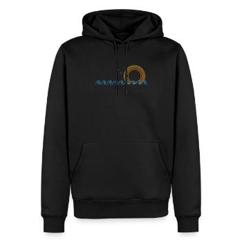 Wellen und Sonne zum Surfen Wellenreiten - Männer Premium Bio Hoodie - Schwarz - Vorne - Nico (187cm)