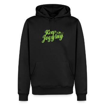 Continuez à courir Jogging Fitness Sport - Sweat à capuche Premium bio Homme - noir - Devant - Nico (187cm)