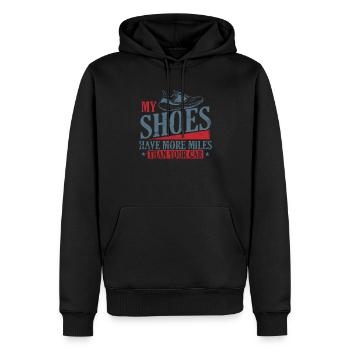 Mes chaussures ont plus de Miles que votre Car Jogging - Sweat à capuche Premium bio Homme - noir - Devant - Nico (187cm)