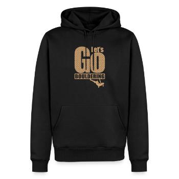 Let’s go Bouldering Hobby Klettern Ausdauer - Männer Premium Bio Hoodie - Schwarz - Vorne - Nico (187cm)