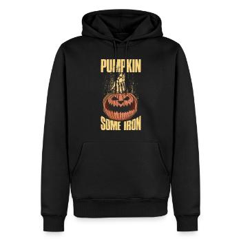 Citrouille Un cadeau de citrouille d’Halloween en fer - Sweat à capuche Premium bio Homme - noir - Devant - Nico (187cm)