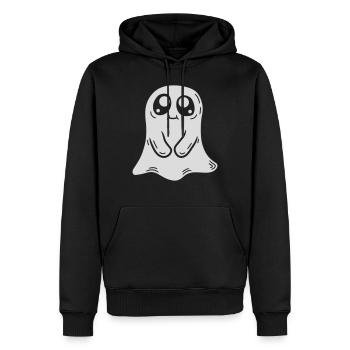 Mignon petit fantôme comique - Sweat à capuche Premium bio Homme - noir - Devant - Nico (187cm)