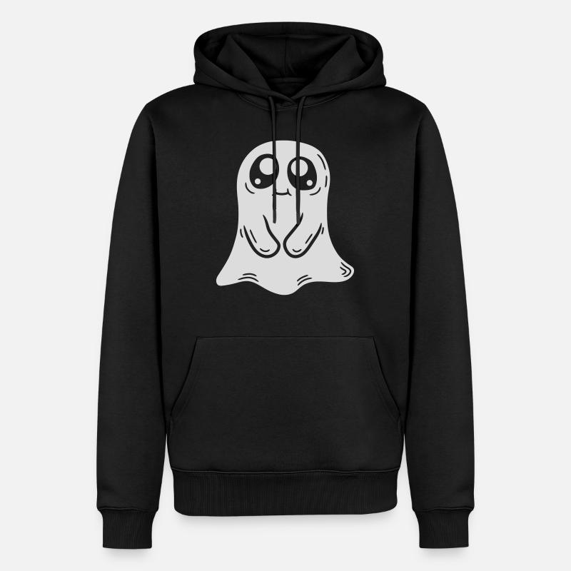 Süßer kleiner Geist Comic - Männer Premium Bio Hoodie - Schwarz