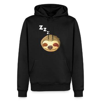 Visage paresseux endormi - Sweat à capuche Premium bio Homme - noir - Devant - Nico (187cm)