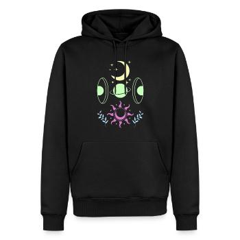Pastel Goth Moon Cute Crescent - Sweat à capuche Premium bio Homme - noir - Devant - Nico (187cm)