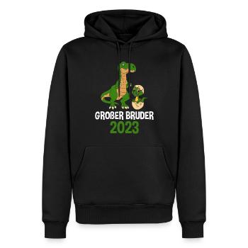 2023 Großer Bruder Dinosaurier - Männer Premium Bio Hoodie - Schwarz - Vorne - Nico (187cm)