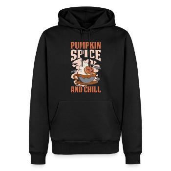 Cadeau d’épices à la citrouille et de citrouille froide - Sweat à capuche Premium bio Homme - noir - Devant - Nico (187cm)