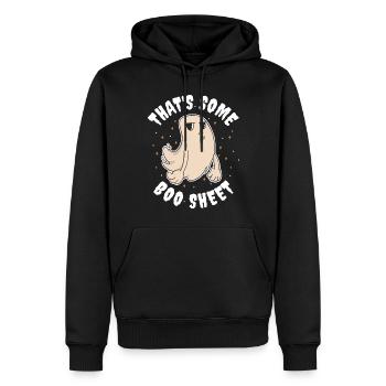 C’est un cadeau Boo Sheet Spirit - Sweat à capuche Premium bio Homme - noir - Devant - Nico (187cm)