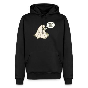 Ceci est Boo Sheet Spirit Gift - Sweat à capuche Premium bio Homme - noir - Devant - Nico (187cm)