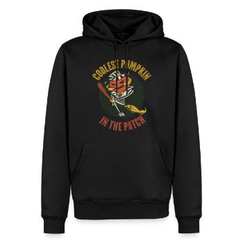 Citrouille la plus cool dans le cadeau de citrouille Patch - Sweat à capuche Premium bio Homme - noir - Devant - Nico (187cm)
