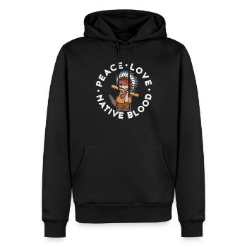 Native Blood Ureinwohner Amerikas Geschenk - Männer Premium Bio Hoodie - Schwarz - Vorne - Nico (187cm)